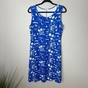 Leggiadro Italian Designer Knit Mediterranean Summer Tank Dress MSRP $495 Resort